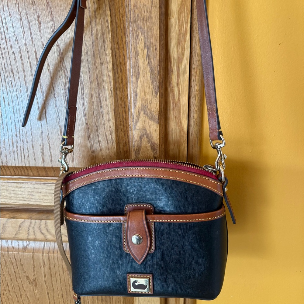 Dooney & Bourke Black and Tan Crossbody Bag